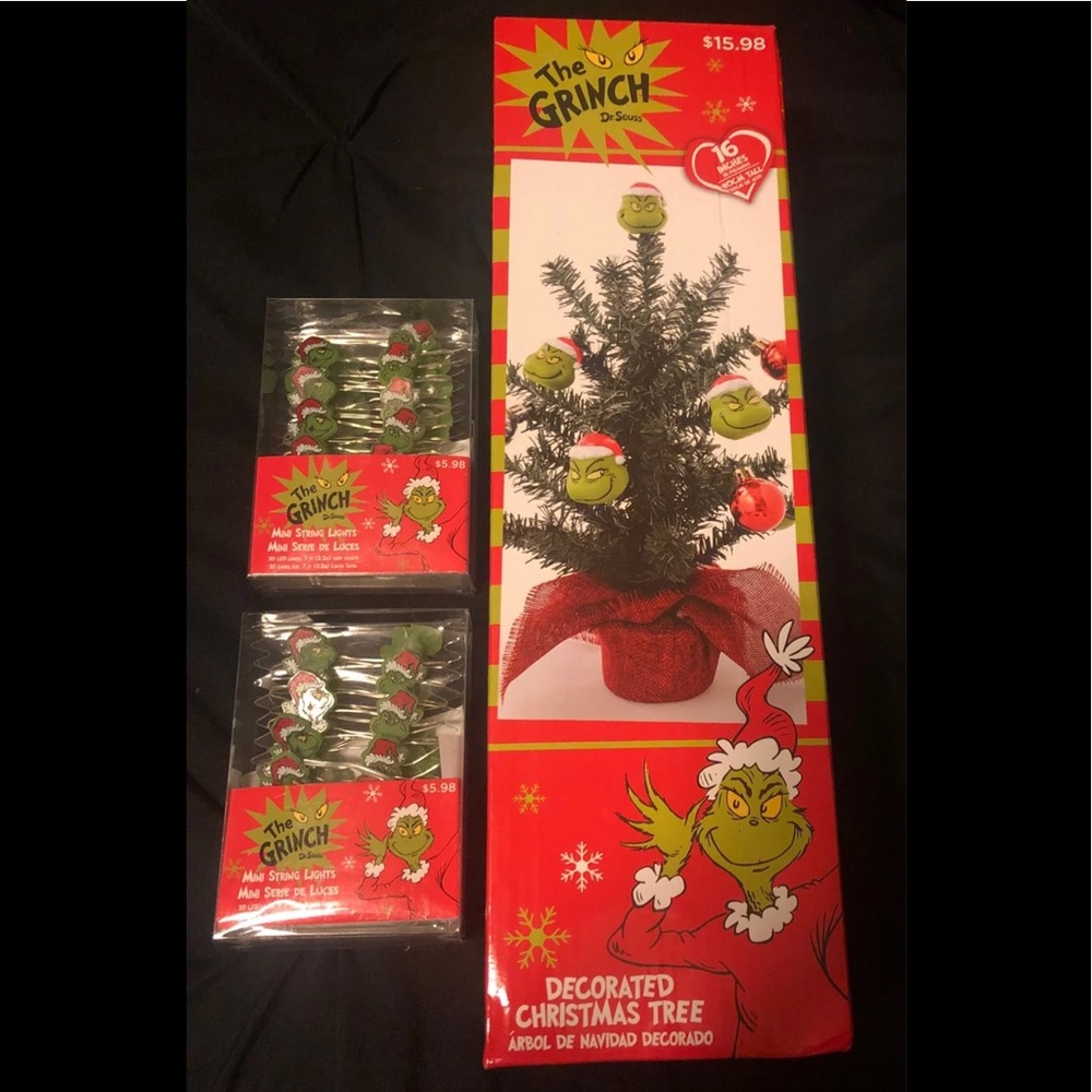 Grinch Christmas Tree & 2 Sets of Lights